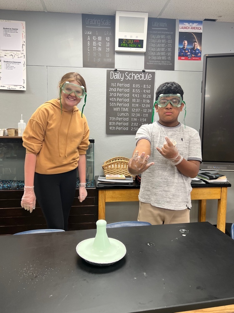 7th Grade is learning about the Changes in States of Matter with Elephant Toothpaste!