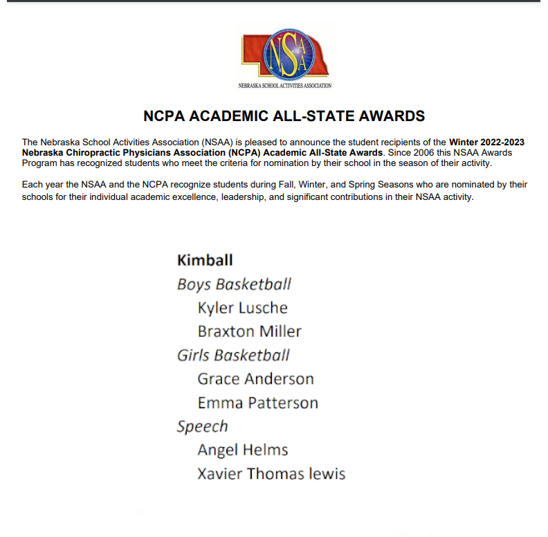 Winter Academic All-State